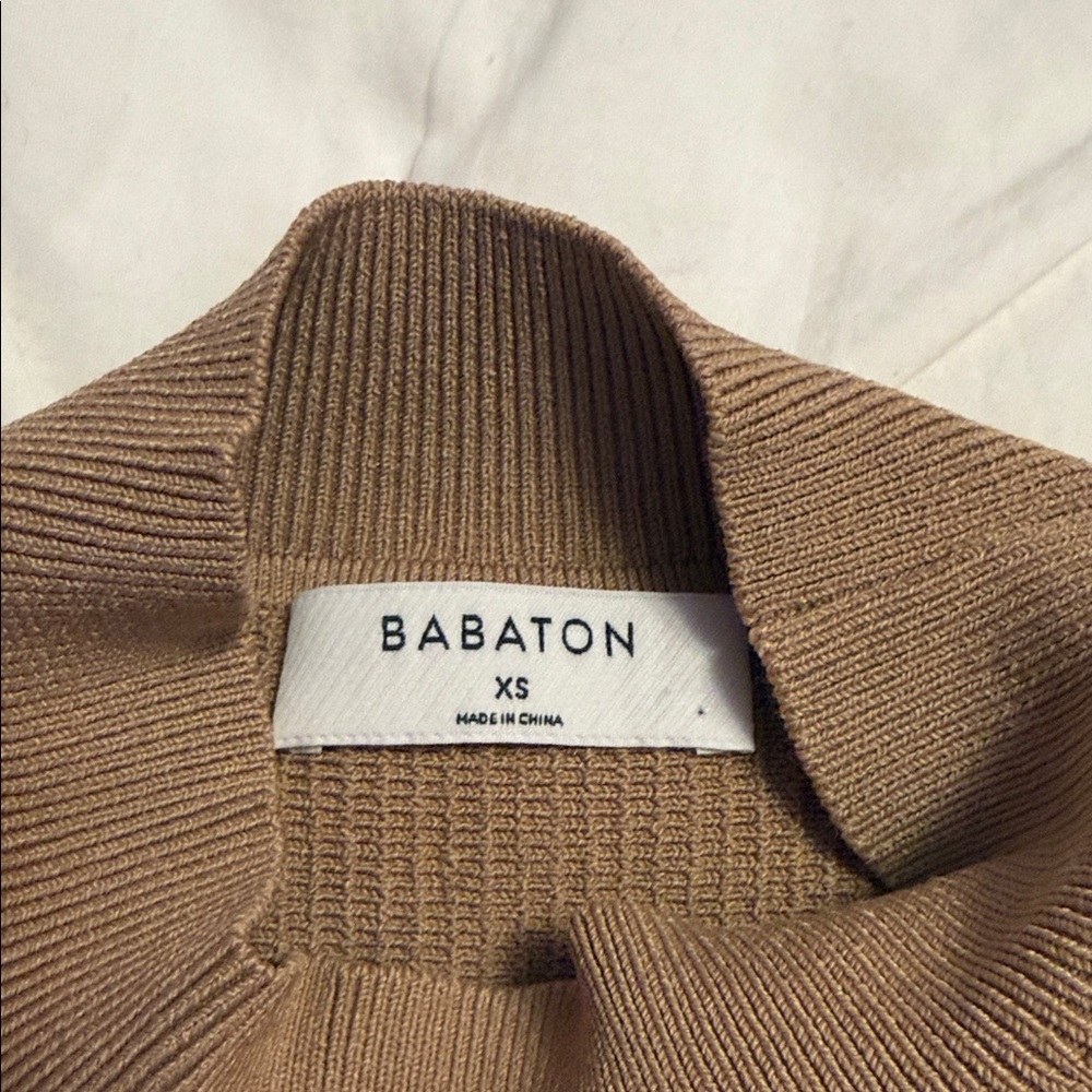 Babaton Ribbed Dress light brown. Like new (never worn). Size XS. - Picture 2 of 3